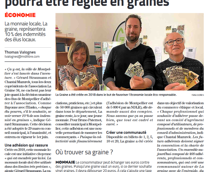 Indemnité des élu-es réglée en Graine Monnaie locale (Bruno Paternot)