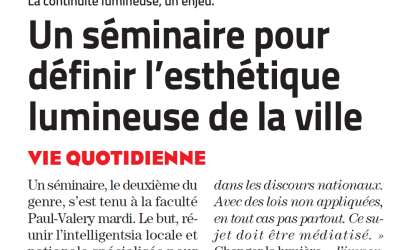 Esthétique lumineuse de la ville : Bruno Paternot (Midi Libre 17.11.2022)