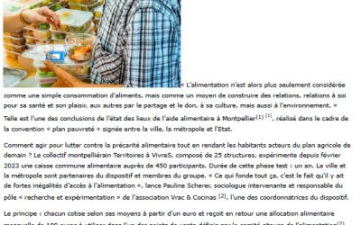 Caisse alimentaire commune : Marie Massart dans la Gazette des Communes