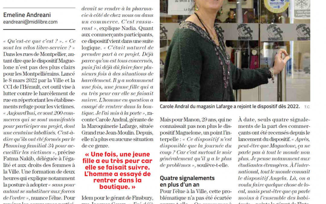 Dispositif Maguelone : Fatma Nakib (Midi Libre 11.12.2023)