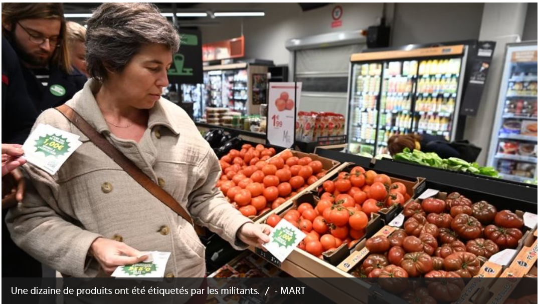 Une action « coup de poing » à Montpellier pour dénoncer les marges abyssales de la grande distribution : Marie Massart (Midi Libre 16 février 2024)