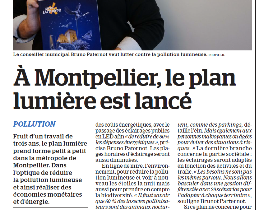 A Montpellier, le plan lumière est lancé : Bruno Paternot (La Marseillaise 15.12.2023)