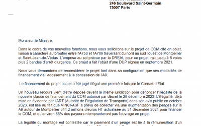 Financement du COM : Manu Reynaud écrit au Ministre des Transports (20 mars 2024)