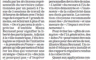 IA : la convention citoyenne a fixé les grands principes (Manu Reynaud – La Marseillaise 16 avril 2024)